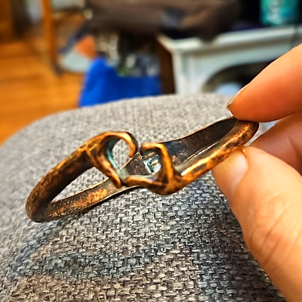 Copper Hands Heart Vintage Bracelet
